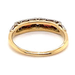 18CT YELLOW GOLD & PLATINUM GARNETS & DIAMOND DRESS RING VALUED @ $2099