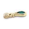 9CT YELLOW GOLD DIAMOND & SYNTHETIC EMERALD PENDANT