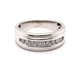 10CT WHITE GOLD THICKENED TOP CHANNEL SET DIAMOND DRESS RING VALUED @ $1599