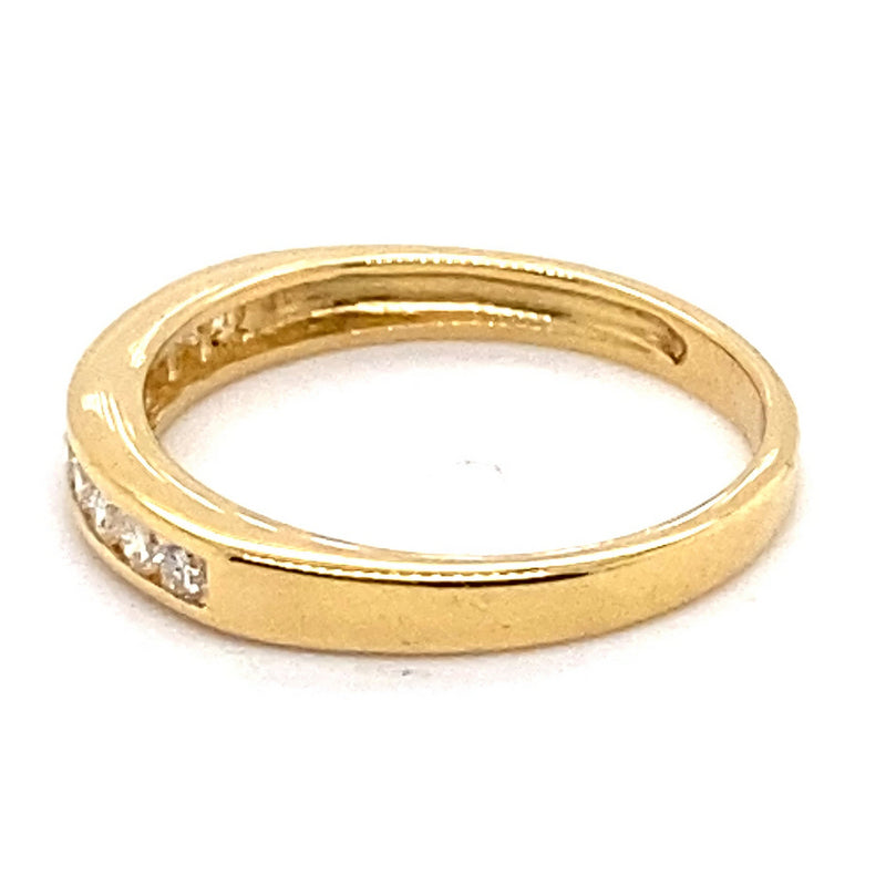 18CT YELLOW GOLD CHANNEL SET DIAMOND DRESS RING VALUED @ $1899