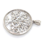 9CT WHITE GOLD DIAMONDS SET IN TREE OF LIFE PENDANT