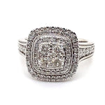 10CT WHITE GOLD FLOW UP STYLE DIAMOND DRESS RING VALUED @ $4199