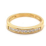 18CT YELLOW GOLD CHANNEL SET DIAMOND DRESS RING VALUED @ $1899