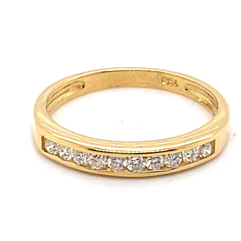 18CT YELLOW GOLD CHANNEL SET DIAMOND DRESS RING VALUED @ $1899