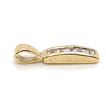 9CT YELLOW GOLD CHANNEL SET CUBIC ZIRCONNIA PENDANT