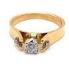18CT YELLOW & WHITE GOLD SPLIT SHOULDER DIAMOND DRESS RING VALUED @ $2799