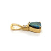 14CT YELLOW GOLD CABOCHON CUT BOULDER OPAL & DIAMOND PENDANT