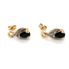 9CT YELLOW GOLD SAPPHIRE & DIAMOND STUD EARRINGS