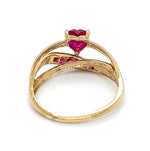 9CT YELLOW GOLD SYNTHETIC RUBY DRESS RING