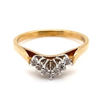 9CT YELLOW & WHITE GOLD DIAMONDS SET IN "V" SHAPE DRESS RING VALUED @ $899