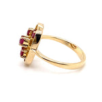 14CT YELLOW GOLD ROUND CUT RUBY DRESS RING VALUED @ $2299