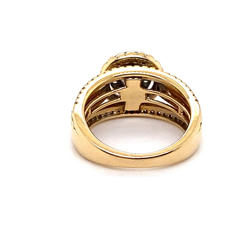 14CT YELLOW GOLD DIAMOND DRESS RING VALUED @ $3799