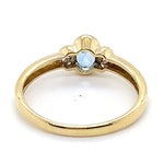9CT YELLOW GOLD BEZEL SET TOPAZ AND DIAMOND DRESS RING