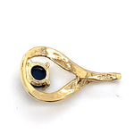 9CT YELLOW GOLD COBOCHON CUT BLACK OPAL PENDANT