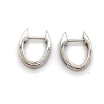 10CT WHITE GOLD CHANNEL SET DIAMONDS IN HUGGIE STYLE EARRINGS TW 1.7g