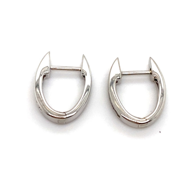 10CT WHITE GOLD CHANNEL SET DIAMONDS IN HUGGIE STYLE EARRINGS TW 1.7g