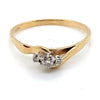 9CT YELLOW & WHITE GOLD DIAMONDS SET IN TRILOGY SETTING DRESS RING