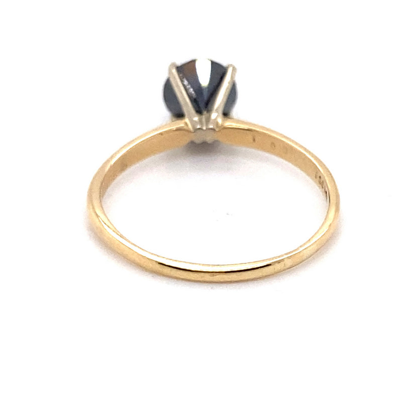 14CT YELLOW & WHITE GOLD BLACK DIAMOND DRESS RING VALUED @ $2899