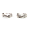 9CT WHITE GOLD DIAMONDS SET IN THE FRONT CROSS OVER HUGGIE STYLE EARRINGS
