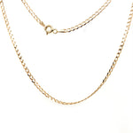 9CT YELLOW GOLD 48CM FLAT OPEN DIAMOND CUT CURB LINK CHAIN
