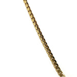 9CT YELLOW GOLD FLAT DOUBLE CURB CHAIN WITH DIAMOND & TOPAZ IN "V" SHAPE