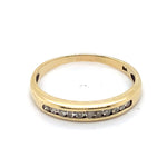 9CT YELLOW GOLD 11 ROUND BRILLIANT CUT CHANNEL SET DIAMOND DRESS RING
