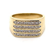 10CT YELLOW GOLD THICKENED TOP MENS DIAMOND DRESS RING VALUED @ $3499