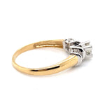 14CT YELLOW & WHITE GOLD THICKENED TOP STYLE DIAMOND DRESS RING VALUED @ $4499
