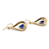 9CT YELLOW GOLD SYNTHETIC SAPPHIRE WITH SHEPHERD HOOK EARRINGS
