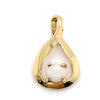 9CT YELLOW GOLD ROUND CUT LIGHT OPAL PENDANT