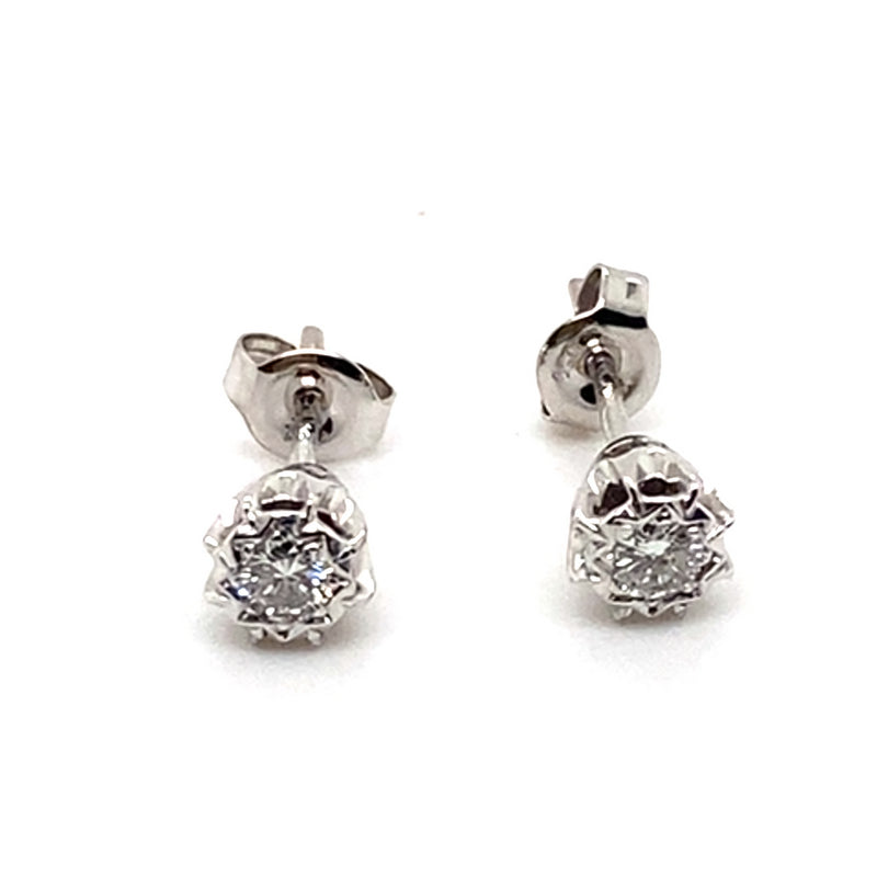 18CT WHITE GOLD DIAMOND STUD EARRINGS VALUED @ $1999