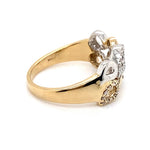 DIAMONDS SET IN PEAR SHAPE 9CT YELLOW & WHITE GOLD SETTING