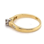 18CT YELLOW & WHITE GOLD THICKENED TOP DIAMOND DRESS RING VALUED @ $1499