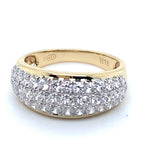 10CT YELLOW GOLD CUBIC ZIRCONIAS SET IN THICKENED TOP DRESS RING