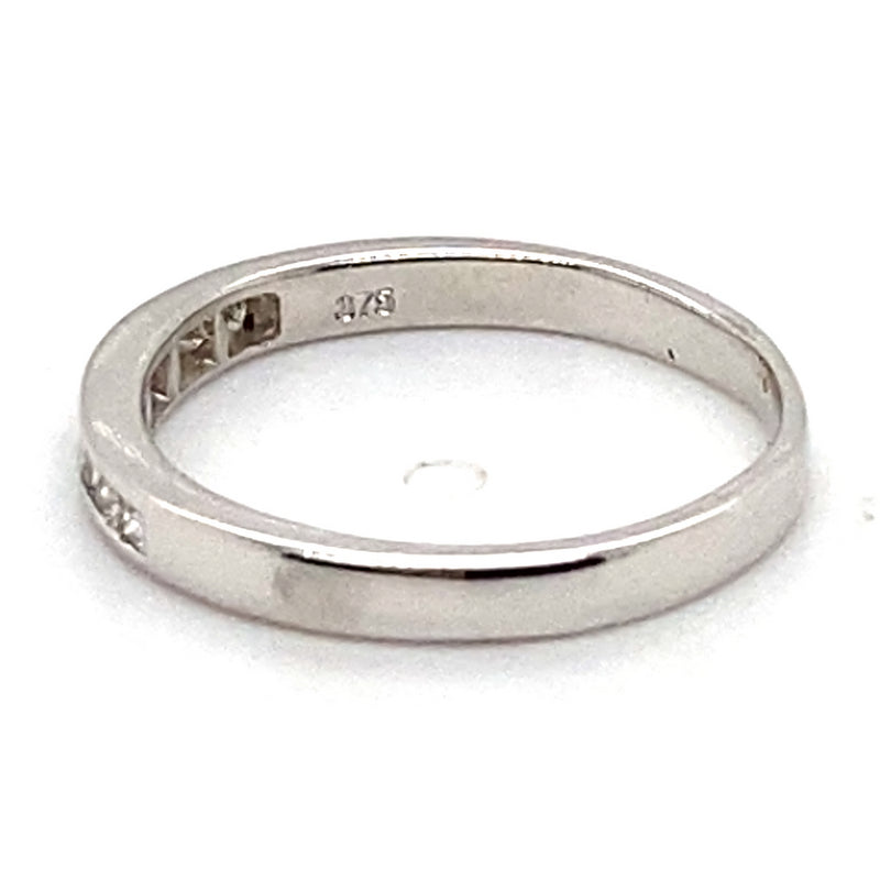 9CT WHITE GOLD CHANNEL SET DIAMOND DRESS RING