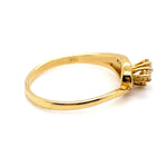 18CT YELLOW GOLD SPLIT SHOULDER WRAP AROUND DIAMOND RING VALUED @ $1699
