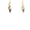 9CT YELLOW GOLD DIAMONDS SET IN CROSS LEAF DROP STYLE EARRINGS