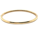 10CT YELLOW GOLD OVAL HINGED DIAMOND BANGLE VALUED @ $2299