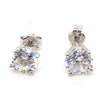 10CT WHITE GOLD CUBIC ZIRCONIAS CLAW SET IN STUD EARRINGS