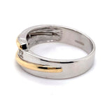 14CT YELLOW & WHITE GOLD CROSS OVER PATTERN DIAMOND DRESS RING VALUED @ $4199