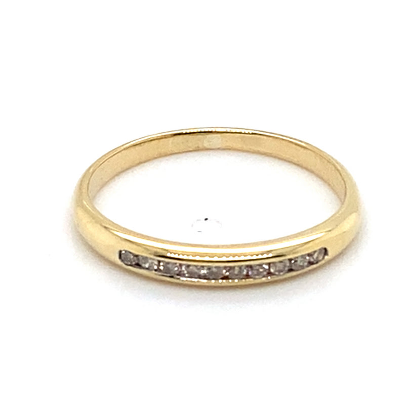9CT YELLOW GOLD CHANNEL SET DIAMOND DRESS RING