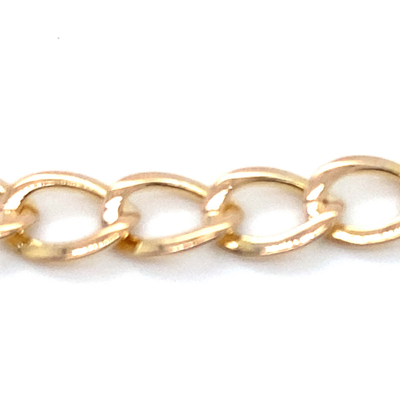 9CT YELLOW GOLD 18CM CURB LINK BRACELET