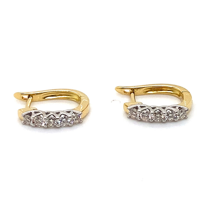 18CT YELLOW GOLD DIAMOND HUGGIE STYLE EARRINGS VALUED @ $2499