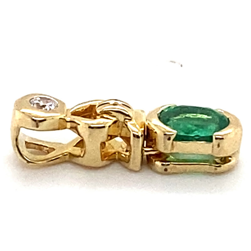 14CT YELLOW GOLD SAPPHIRE & EMERALD ARTICULATED PENDANT VALUED @ $2099