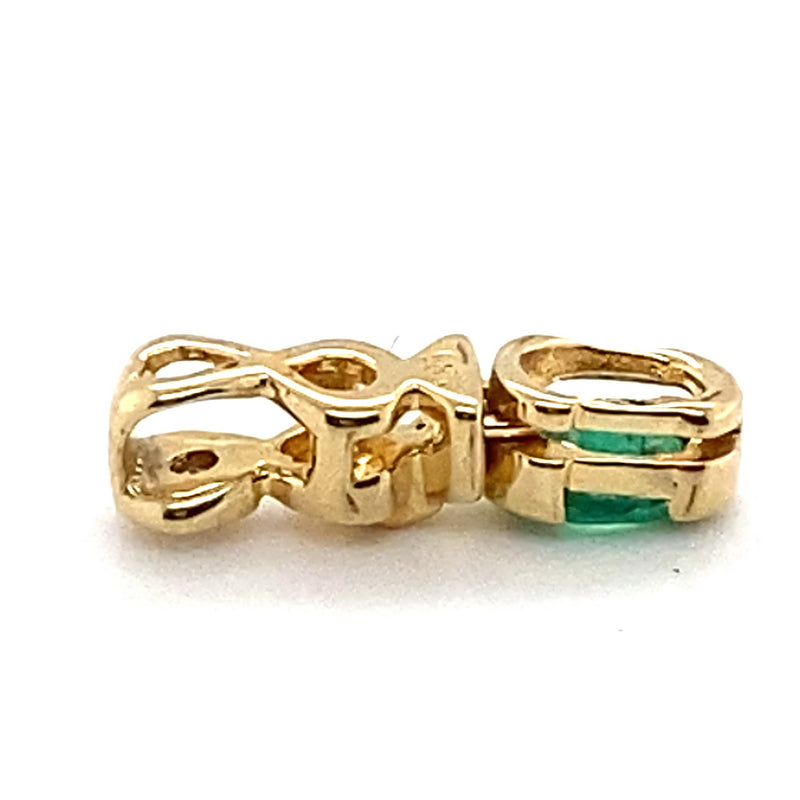 14CT YELLOW GOLD SAPPHIRE & EMERALD ARTICULATED PENDANT VALUED @ $2099
