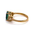 9CT YELLOW GOLD POINTED SHOULDER EMERALD & DIAMOND DRESS RING VALUED @ $1299