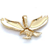 9CT YELLOW GOLD EAGLE PENDANT WITH 2 DIAMONDS SET IN BALE TW 3g