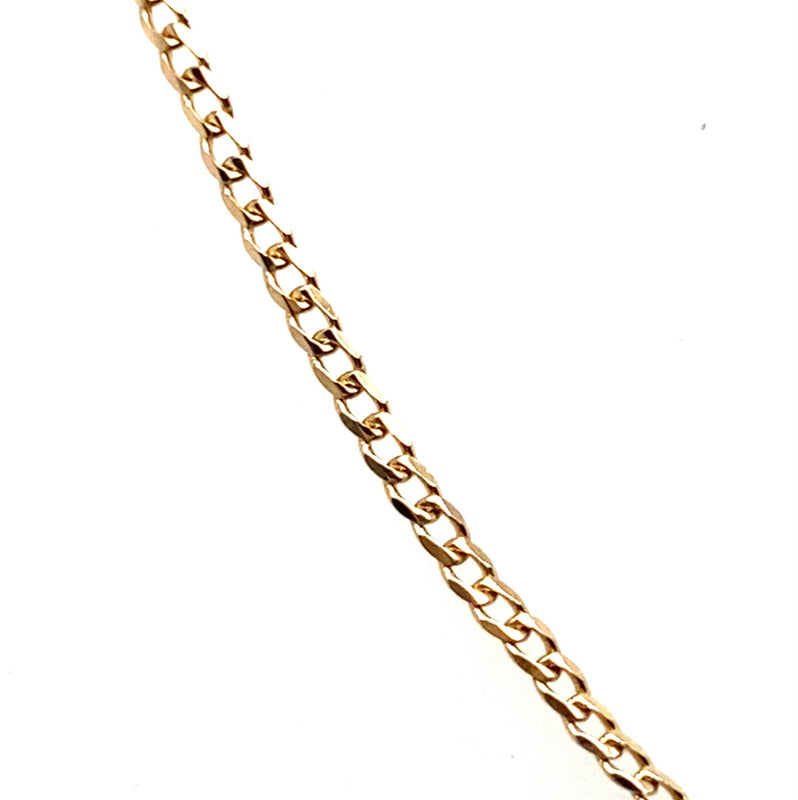 9CT YELLOW GOLD 51CM CURB LINK CHAIN TW 1.8g