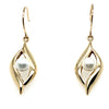 9CT YELLOW GOLD CULTURED PEARL SET IN DROP STYLE EARRINGS TW 1.5g