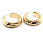 9CT YELLOW GOLD WIDE ROUND HOOP EARRINGS TW 3.6g